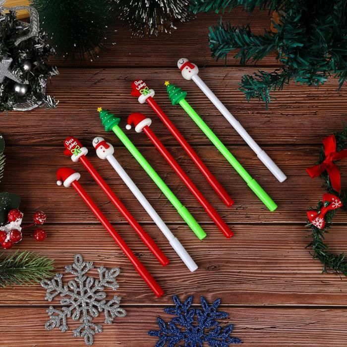 Stylo à bille de Noël,12 Pièces stylo à Encre Gel de Noël 6