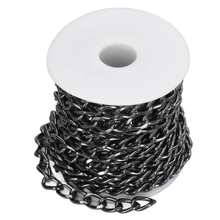 Chaîne Aluminium Plaqué Or 5m - Bobine 10x6.5mm, Maillons Torsadés - Pour Bijoux DIY Et Décoration
