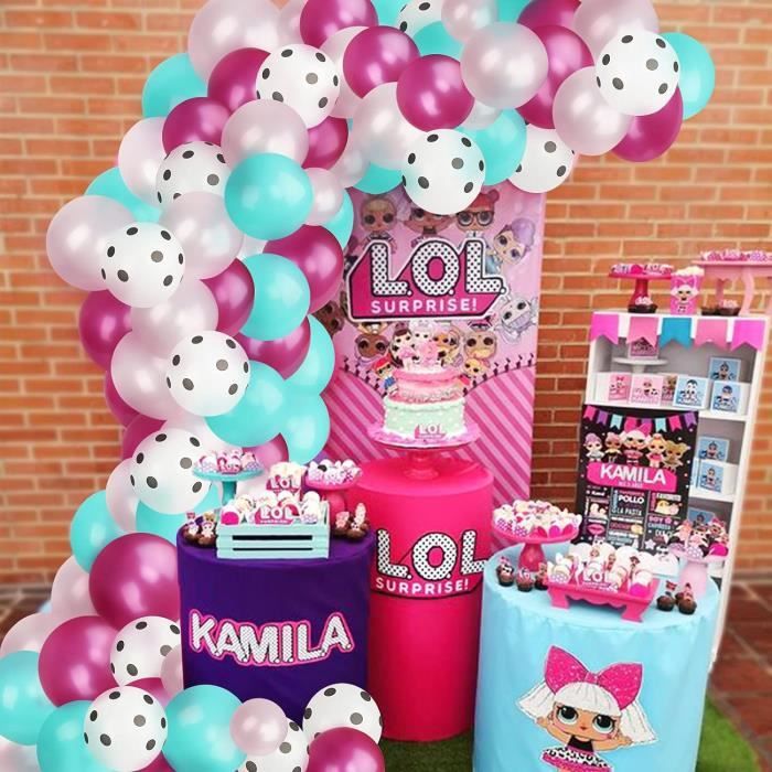 Gabby maison de poupée décoration de fête d'anniversaire ballons vaisselle tasses assiettes ensemble d'arrière-plan Gabby maison de poupée chats déco Kit fourniture pour filles  15