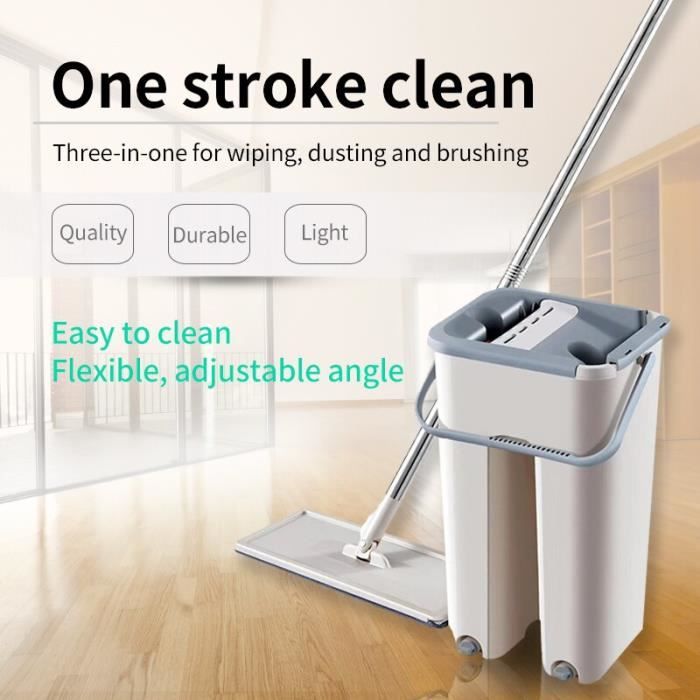POPETPOP Lot De 3 Recharges Serpillères Pour Balai à Pulvérisation - Fibres Durables Bleu Vert Gris