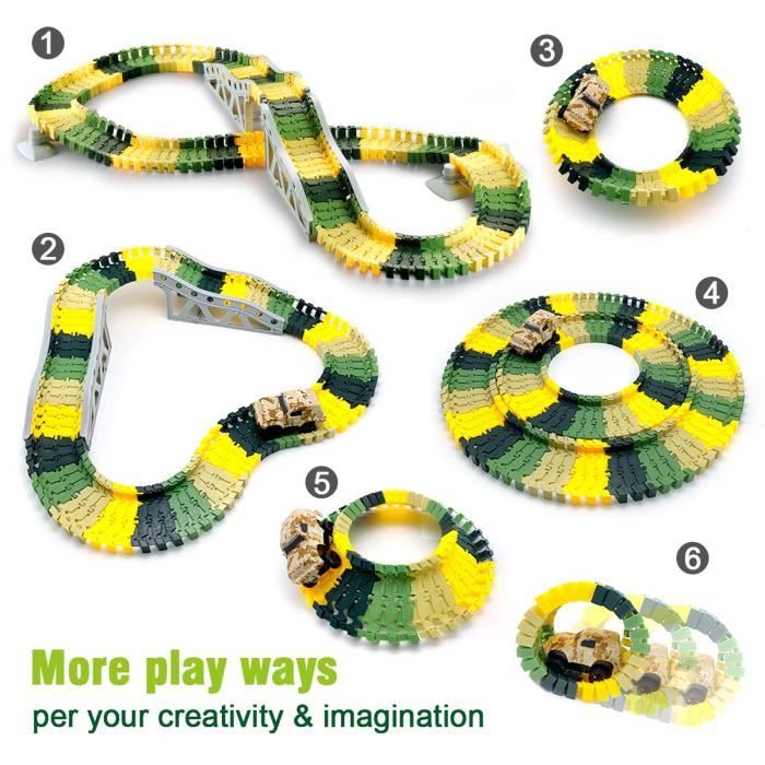 Circuit Voiture Dinosaure Flexible Electrique Jouet, Dinosaur Track Toy pour Cadeau Jeux