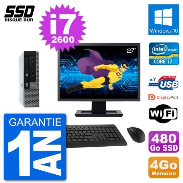 Ultra Mini PC Dell 790 USFF Ecran 27" i7-26002