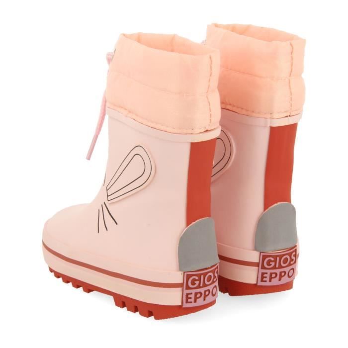 Bottes de pluie b b fille GIOSEPPO Plean Rose Caoutchouc