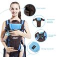 Porte-bébé ergonomique réglable pour nouveau-né - Bleu-3