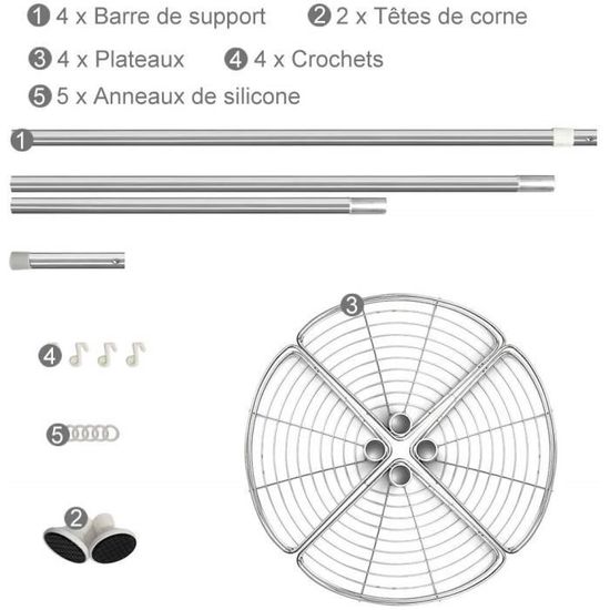 Flyelf Étagère dangle de Douche Télescopique en Acier Inoxydable,sans Perçage 4 Paniers Hauteur Réglable avec 3/4 Paniers pour Salle de Bain et Cuisine Flyelf Étagère dangle de Douche Télescopique en Acier Inoxydable,sans Perçage 4 Paniers Hauteur Réglable avec 3/4 Paniers pour Salle de Bain et Cuisine