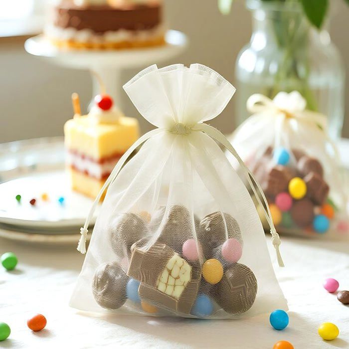 100 Sachets Organza 10x15 Cm Avec Cordon - Poches Cadeaux Pour Bijoux, Bonbons, Mariages, Fêtes - 8