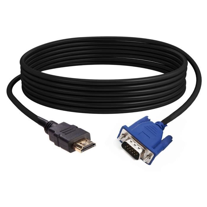 Qiilu Adaptateur VGA vers HDMI Convertisseur d'adaptateur de câble audio  vidéo 1080P HD VGA vers HDMI avec câble USB pour - Cdiscount Informatique
