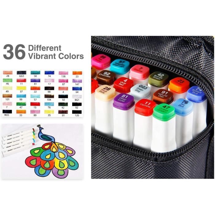 OHUHU – stylos marqueurs permanents de couleurs, 40/60/80/100/120