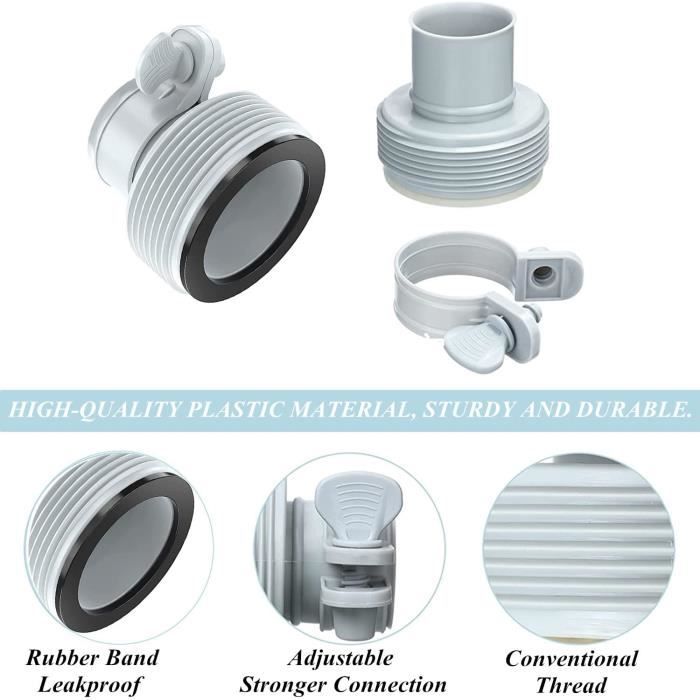 Wayxmax Adaptateur 2 Pièces A Pour Piscine Intex, Adaptateur De Tuyau De Piscine 38mm Et 32mm