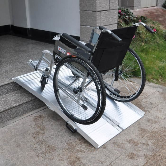 Rampe pour fauteuil roulant Rampe de Chargement 2x Pliable Aluminium 244 cm 270kg  Rampe valise - 30244 - Cdiscount Santé - Mieux vivre