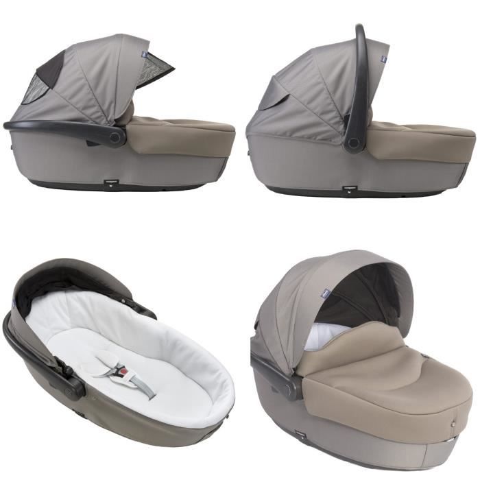 CHICCO Poussette combinée trio Love Up - Siège Auto Oasys groupe 0+ et  Nacelle - 0-36 mois - Dossier inclinable - Moon Grey - Cdiscount  Puériculture & Eveil bébé