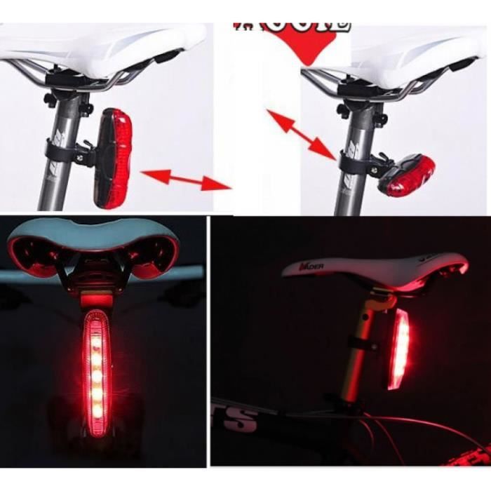 Lampe vélo LED lampe de vélo lumière rouge lampe pour vélo feu