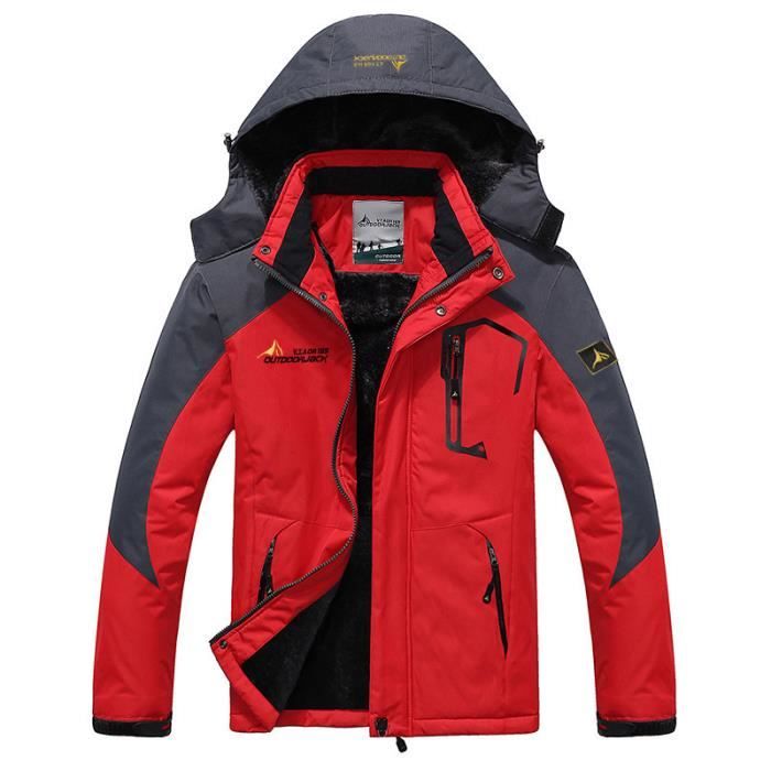 Veste hommes et femmes grandes tailles marque de luxe grande taille veste capuche chaude bleu 816 Rouge
