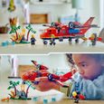 LEGO® 60413 City L’Avion de Sauvetage des Pompiers, Jouet avec 3 Minifigurines de Pilote, Pompière-4