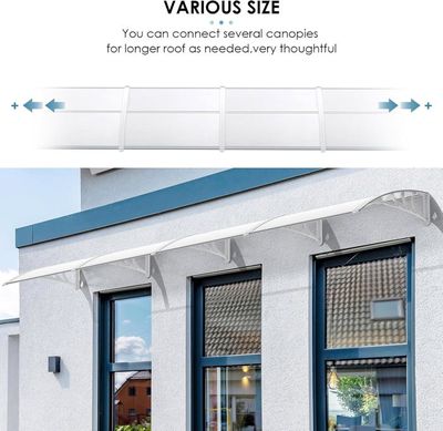 Auvent De Véranda En Polycarbonate – Protection Anti-pluie, Neige Et UV Pour Terrasse, Fenêtre Ou Entrée (60x150 Cm)