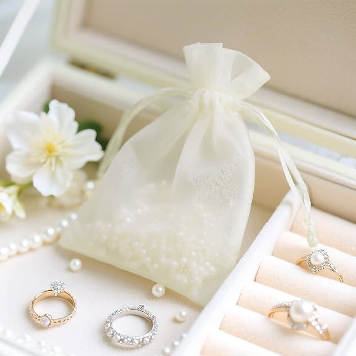 100 Sachets Organza 10x15 Cm Avec Cordon - Poches Cadeaux Pour Bijoux, Bonbons, Mariages, Fêtes - 10