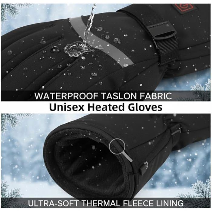 Gants Chauffants USB Pour Femme - Imperméables, Coupe-vent, Température Réglable - Pour Cyclisme, Ski, Randonnée, Jardinage - 8