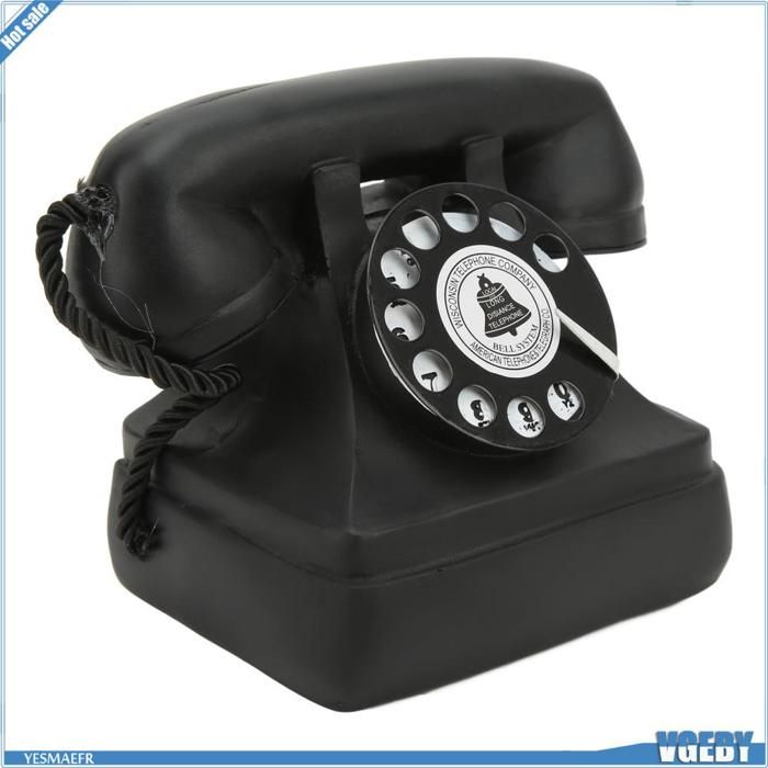 Milisten Téléphone Vintage En Bois – Modèle Ancien Avec Cadran Rotatif – Accessoire Pour Maison De Poupée Et Jeux De Rôle – Enfants