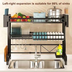 VEVOR ÉGOUTTOIR VAISSELLE Cuisine Séchoir à Vaisselle Extensible Inox