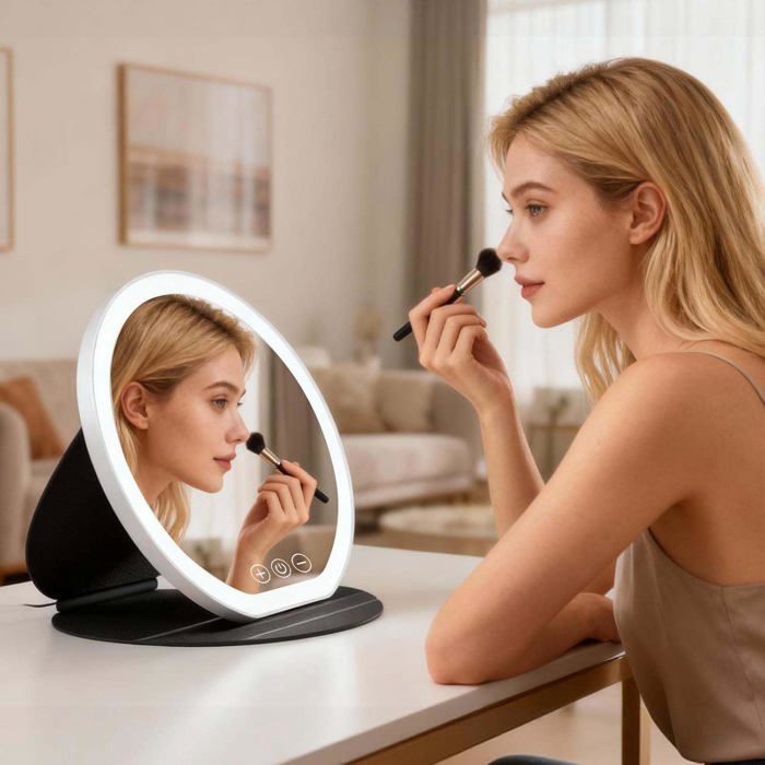 Miroir De Maquillage Avec Lumières, Miroirs De Table, Miroirs De Voyage Miroir De Courtoisie A 21 Lumieres Led Et Ecran Tactile Avec Miroir De Detail 90795602 Miroir De Maquillage Avec Lumières, Miroirs De Table, Miroirs De Voyage Miroir De Courtoisie A 21 Lumieres Led Et Ecran Tactile Avec Miroir De Detail 90795602