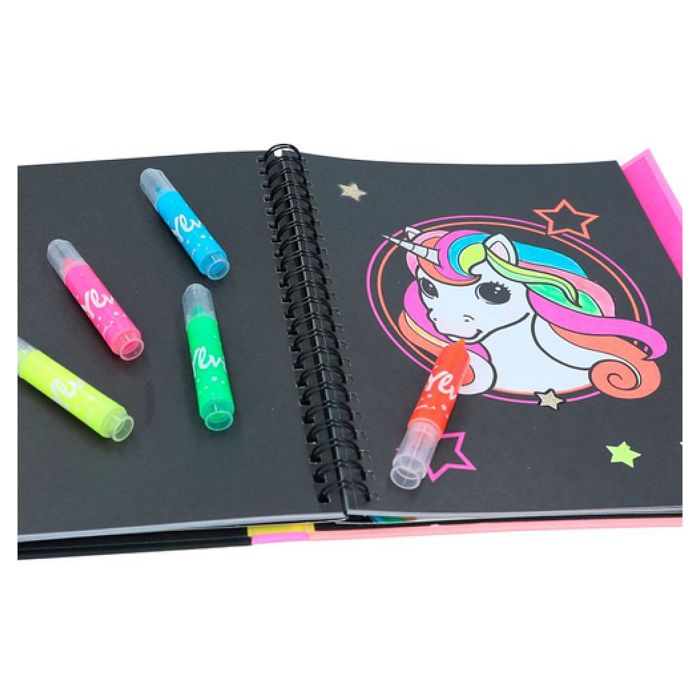 Depesche 12169 Ylvi - Cahier de coloriage Fluo avec 25 Pages pour créer des Motifs imaginatifs, y Compris 5 feutres Fluo et Une Planche d'autocollants en Or à partir de 11,95 € (juillet 2026