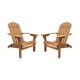 Lot de 2 fauteuils de jardin en bois - Adirondack Salamanca- Eucalyptus . chaises de terrasse rétro. sièges de plage -0