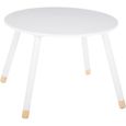 Table douceur blanc pour enfant en bois Ø60cm - ATMOSPHERA - Scandinave - Moderne-0