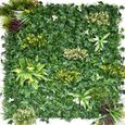 Murs végétaux - Mur végétal synthétique - Balade printanière - Intérieur et extérieur - 1m x 1m-0