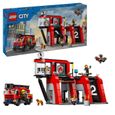 LEGO® 60414 City La Caserne et le Camion de Pompiers, Jouet de Figurine de Chien et 5 Minifigurines, Cadeau Enfants-0