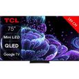 TCL TV QLED 4K 189 cm TV 4K Mini LED QLED 75C831 144Hz Google TV-0