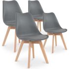 INTENSE DECO Lot de 4 chaises style scandinave Catherina Gris