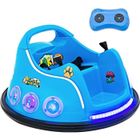 DREAMADE Voiture Electrique Auto-Tamponneuse 12V pour Enfants, avec Télécommande 2,4G, Lumières, Musique, Bleu