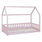 Lit cabane enfant - Laiba Kids - Bosco - 90x190 cm - Rose - Sommier inclus
