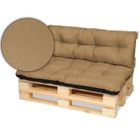 SuperKissen24 Coussin Dossier pour Palette Canapé 120x80 cm et Appui 120x38 - Intérieur-Extérieur - imperméable - Beige