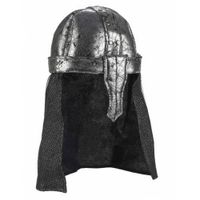 Casque chevalier guerrier souple adulte - Accessoire de déguisement - Noir - Métallique
