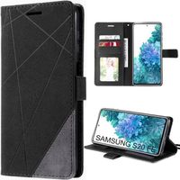 Coque pour Samsung Galaxy S20 FE Effet Cuir Noir avec Motifs