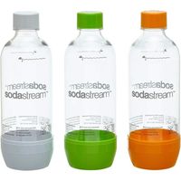 Lot de 3 bouteilles PET vert, blanc, orange 1L - SodaStream