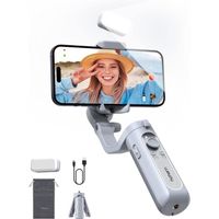 iSteady XE Kit Gimbal Smartphone à 3-Axes avec Lumière de Remplissage, Pliable,pour iPhone et Android, Inception à Une Touche