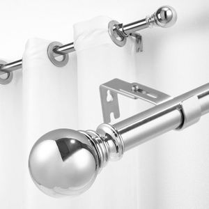 Raccord Intérieur Pour Tringle à Rideaux 25 Mm - Longueur 11,2 Cm - Alliage Aluminium Argenté - 1 Pièce