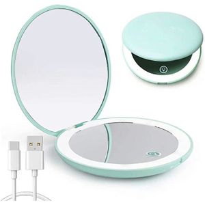 MGLIMZ Miroir de maquillage de voyage avec lumière 72 LED, portable,  compact, éclairé, pliable, éclairage 3 couleurs, rechargeable, petit miroir  cosmétique pliable pour voyage, femme : : Maison