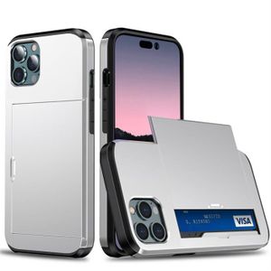 HOUSSE - ÉTUI argent-Pour iPhone 13 Pro-Slide Wallet Credit Card