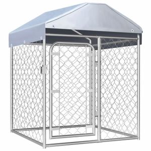 ENCLOS - CHENIL Chenil exterieur cage enclos parc animaux chien exterieur avec toit 100 x 100 x 125 cm
