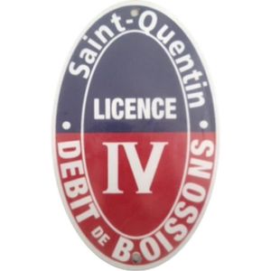 Les Collections Rétro Plaque métal Licence IV I&S 15x20cm 