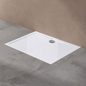 Receveur de Douche Extraplat 90x100cm Blanc - Résine Minérale