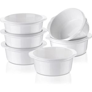Petits Plats Ronds 180ml Ramequin Soufflé Résistants Rose Moule à Pâtisserie Résistants pour la Cuisson Four Ramequins Four en Céramique KIVY® Set de 6 Ramequins Crème Brûlée