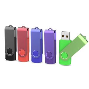 Fives Lot de 10 clés USB 2.0 pivotantes Noir/bleu/vert/violet/rouge 4 Go 
