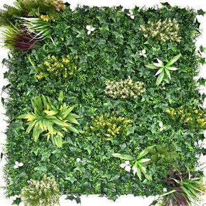 Mur végétal Murs végétaux - Mur végétal synthétique - Balade printanière - Intérieur et extérieur - 1m x 1m
