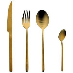 Ménagère 16 pièces - JEAN DUBOST - Anuradha Gold - En acier inox - En coffret cadeau