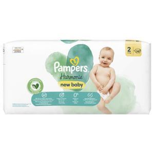 COUCHE Couches Pampers Harmonie - Taille 2 - 48 couches - 4 kg à 8 kg