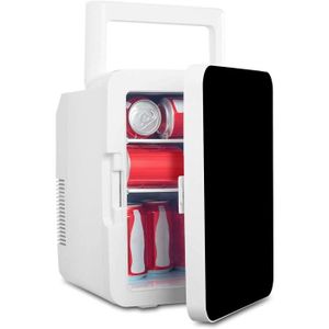 Maison chaud Cooler Portable Compact petit frigo for chambre Mini frigo 8 litres Beauté Réfrigérateur 2 en 1 miroir de maquillage Soins de la peau avec réfrigérateur LED Dorm bureau 